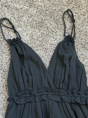 Abercrombie & Fitch Black Spaghetti-Strap Maxi Dress thumbnail 4