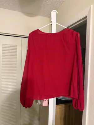 Red long sleeve blouse Size L thumbnail 2