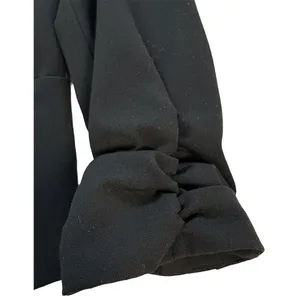 Express Ruched Sleeve Blazer – Black Tailored Office Siren Jacket thumbnail 3