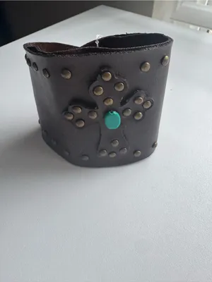 Boot Barn Western Cowgirl Cuff country faux leather statement bracelet thumbnail 2