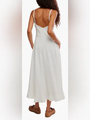 NEW Free People Another Season Midi white Dress sz XS thumbnail 2