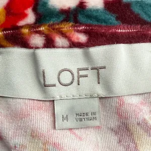 NWT LOFT Floral Velour Drawstring Hem Popover Blouse Top Long Sleeve Size Medium thumbnail 2