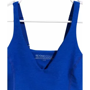 Beyond Yoga Spacedye‎ Good Day Cropped Tank Marine Blue Heather Size Small thumbnail 3