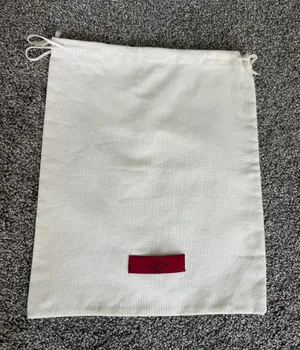 Valentino Garavani Ivory Cotton Drawstring Dust Bag 13x13 Made in Italy thumbnail 1