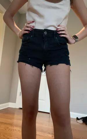 American Eagle Black Denim Shorts thumbnail 1