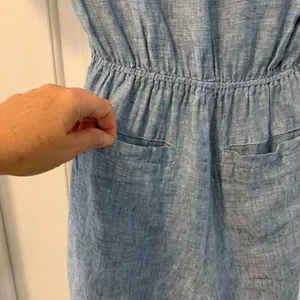 Sanctuary by Anthropologie Denim Chambray Romper Size Small Ties at Waist thumbnail 4