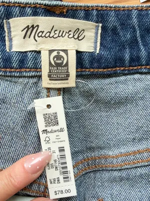 NWT MADEWELL Perfect Jean Shorts Women Curvy Raw Hem Stretch Size 31 thumbnail 6