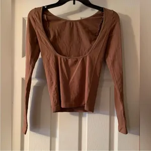 NWOT Free People M/L Low Back Seamless Layering Top Brown NEW Intimately‎ New thumbnail 3
