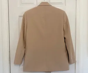 ZARA Beige Double Breasted Blazer XS Tailored Quiet Luxury Minimalist Chic City thumbnail 4