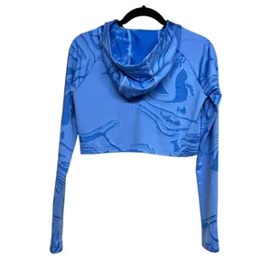 Gymshark Power Pullover Crop Top Blue Swirl Women’s Size XS‎ thumbnail 2
