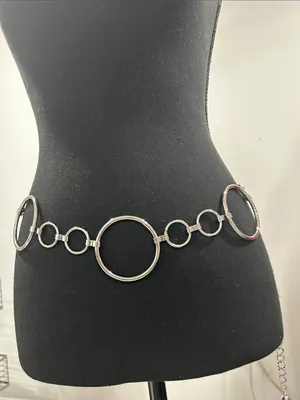 Source Unknown Silver Link Circle Chain Waist Belt thumbnail 1