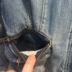 Old Navy Womens Medium Blue Denim Military Safari Jacket Zip Cargo Pockets Y2K thumbnail 11