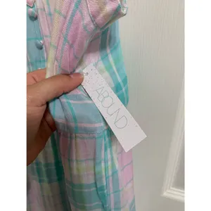 Abound pastel plaid tiered spaghetti strap slip summer‎ dress size Medium NEW thumbnail 5