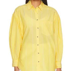 We the free Happy Hour Stripe Top in Yellow Combo‎ SIZE L OVERSIZED STYLE thumbnail 4