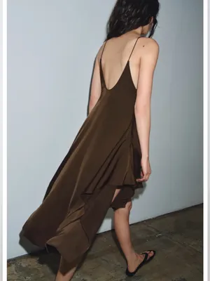 Zara ZW COLLECTION ASYMMETRIC‎ RUFFLED DRESS thumbnail 3