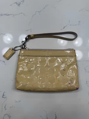 Coach Signature Print Patent Leather Wristlet thumbnail 4