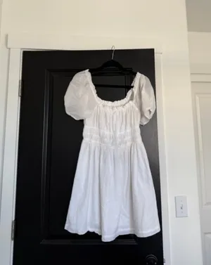 BP. Shirred Puff Sleeve Prairie Dress in White at Nordstrom thumbnail 7