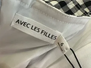 NWT Avec Les Filles Gingham Check Fit and Flare Sweetheart Dress thumbnail 8