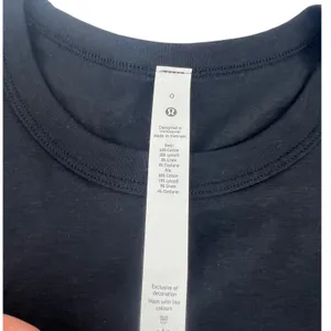 Lululemon Classic-Fit Cotton Blend T-Shirt Black Size 0 Waist Length thumbnail 3