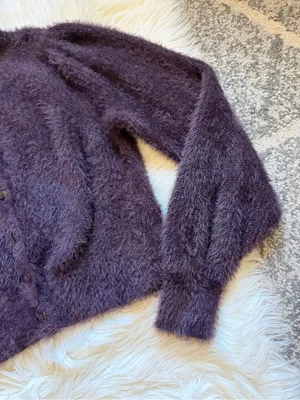 Old Navy eyelash crop cardigan sweater Purple thumbnail 4