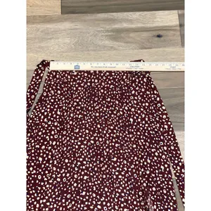 Skies Are Blue Pleated Midi Skirt Size M Deep Terra Cotta Tie Waist Elastic Back thumbnail 4