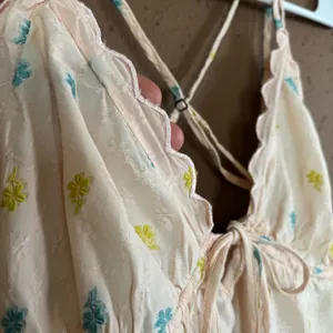 Anthropologie Peach Floral Chemise thumbnail 5