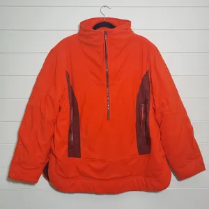 Free People FP Movement Climber Orange Fleece Oversized Jacket‎ Size L thumbnail 1