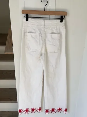 Anthropologie The Colette Cropped High-Rise Wide-Leg Jeans: Scallop-Hem Edition thumbnail 5