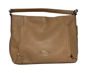 Coach Pebbled Leather Scout Hobo Shoulder Bag Tan Beige Gold Tone Hardware thumbnail 1