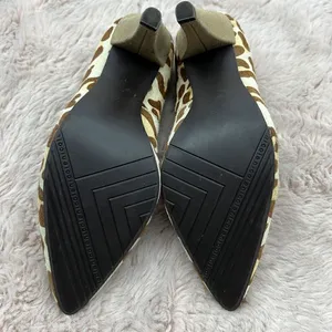 Nicole size 6.5 leather upper animal print heels thumbnail 8