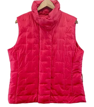 Talbots Womens L Goose Down Vest Quilted Puffer Zip‎ Front Stand Up Collar thumbnail 1