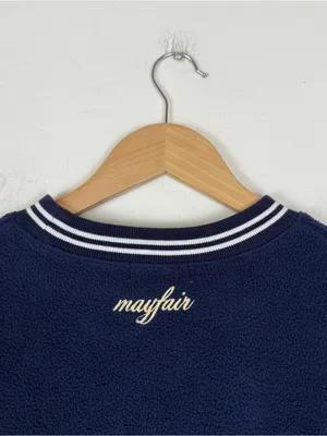 THE MAYFAIR GROUP kindness crewneck teddy fitted crewneck in blue thumbnail 9