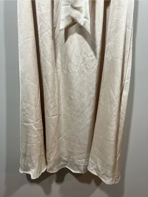 Gloeria Soft Cream Maxi Skirt with Waist Tie Size Small thumbnail 3