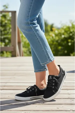Sperry Black Canvas Boat Shoes Women Size 6.5 New Without Box thumbnail 2