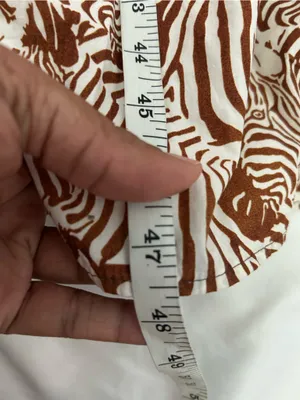 Maeve by Anthropologie | Bettina Tiered Shirt Dress in zebra graphic print thumbnail 12