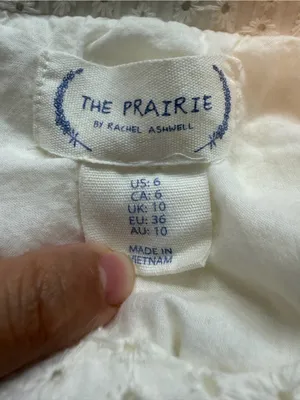The Prairie by Rachel Ashwell White Eyelet Cotton Midi Dress Size 6 Cottagecore thumbnail 6
