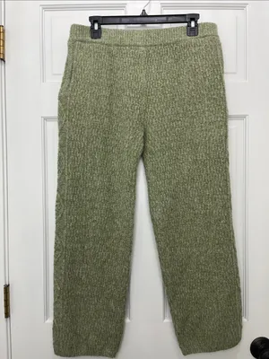 Universal Threads Olive Green Wide Leg Cable Knit Pants - Size Medium thumbnail 9