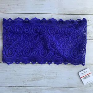 NWT Free‎ People Reversible Lace Bandeau Bralette in Sapphire thumbnail 2