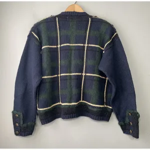 Christopher & Banks Vintage Boxy Plaid Sweater Size Medium Cardigan Old Money Twee Dark Academia thumbnail 4