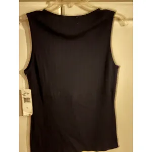 Rena Rowan Black‎ Ribbed Knit Sleeveless Tank Top L thumbnail 5
