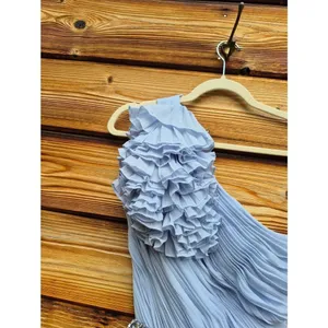 Mac Duggal Blue Size 4 Pleated Ruffle One Shoulder Maxi Gown Dress thumbnail 10