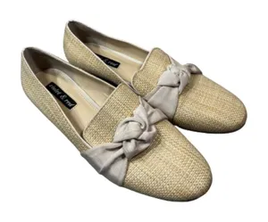 Violet & Red Woven Look Loafers Slip On Almond Toe Neutral Size 8.5 thumbnail 1