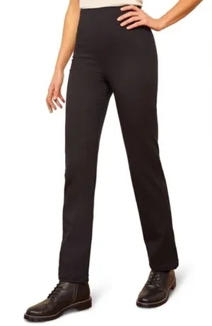 Reformation Sera Pants Black Back Zipper Form Fitting Straight Leg Size 10 thumbnail 1
