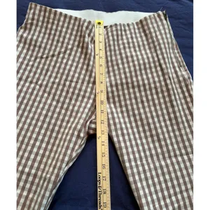 A New Day Womens Brown Gingham Check Side Zip Ankle Pants Size 16 thumbnail 3