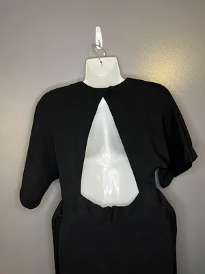 Topshop Dress Womens 6 Black V Neck Kimono Sleeve Cutout Back Tie Waist Midi thumbnail 7