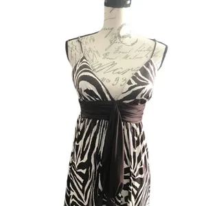 APNY Brown White Zebra Striped Mini Dress Medium thumbnail 8