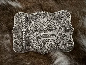 Carolina Blues Silver Long Horn Belt Buckle thumbnail 2