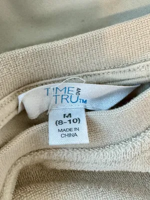 Time and Tru Colorblock Sweater Medium M 8-10 Brown Tan Cream Pullover Top thumbnail 3