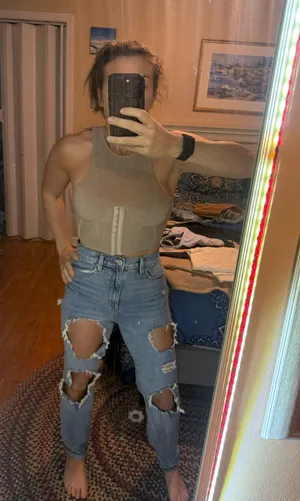 White Fox Boutique Nude Corset Top thumbnail 1