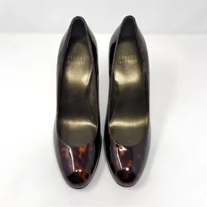 Stuart Weitzman Tortoiseshell Patent Platform Pumps – Size 7M – Stiletto Heels thumbnail 4